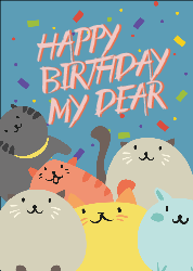 Cat Friend - Birthday Card