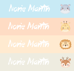 Cute Animal 1 - Iron on Name Labels