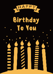 Yellow Candle - Birthday Card