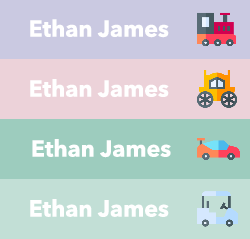 Cute Cars 1 - Iron on Name Labels