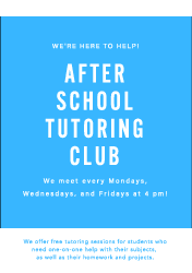 After School Tutoring Club - Flyers