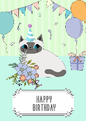 Cat - 生日卡