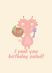 little monster - Birthday Card