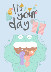 little monster - Birthday Card