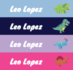 Cute Dinosaur - Name Label