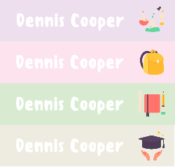 School Style 2 - Iron on Name Labels
