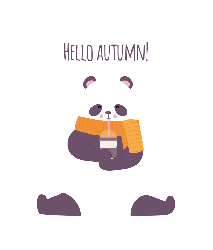 Hello Autumn Cute Panda Tote Bag - Tote Bag